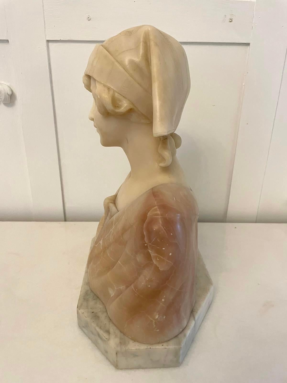 Marble Superb Quality Antique Victorian Alabaster Bust For Sale