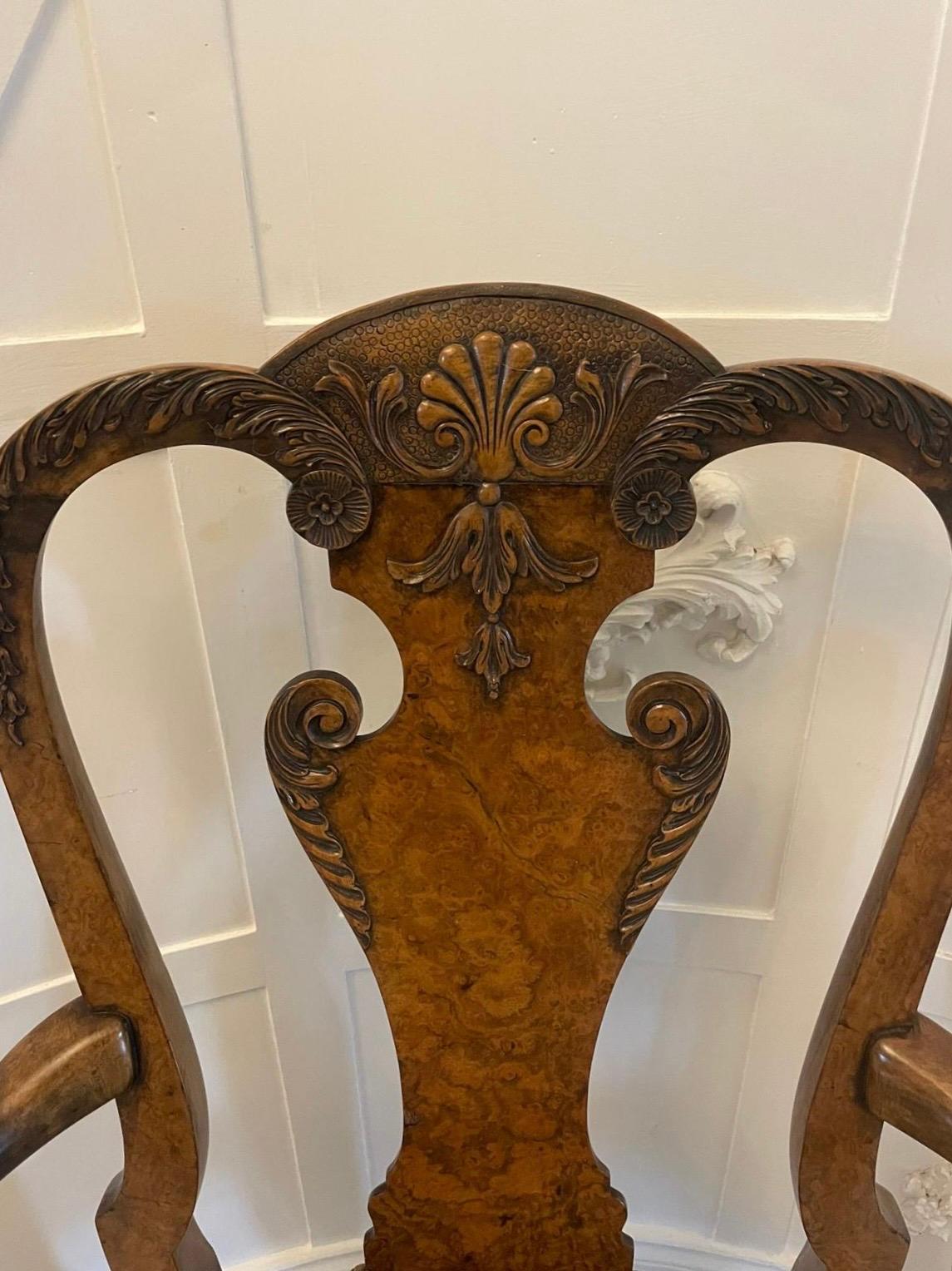 Superb Quality Antique Victorian Burr And Carved Walnut Desk Chair 4