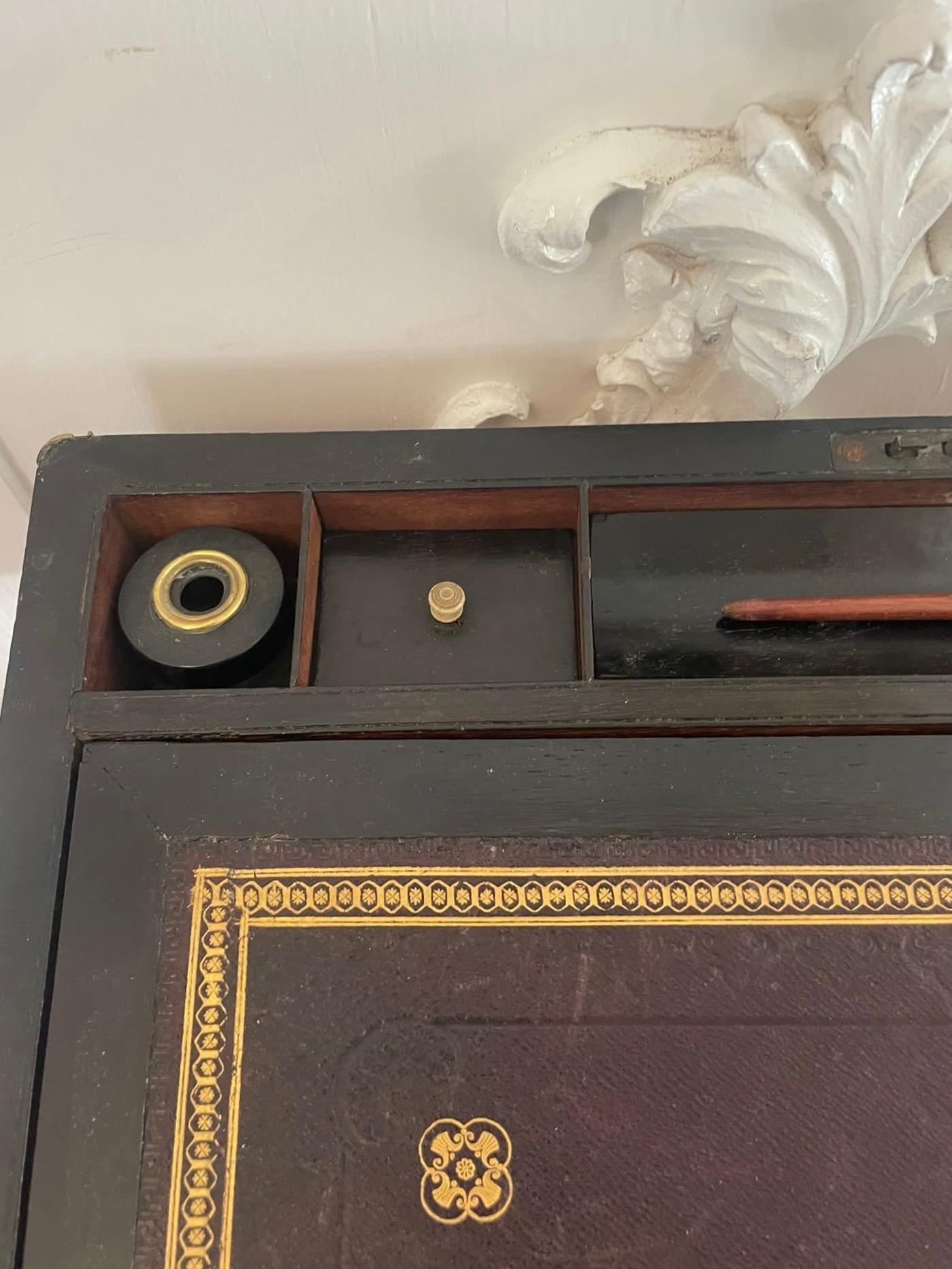 19th Century Superb Quality Antique Victorian Burr Walnut Brass Bound Writing Box For Sale