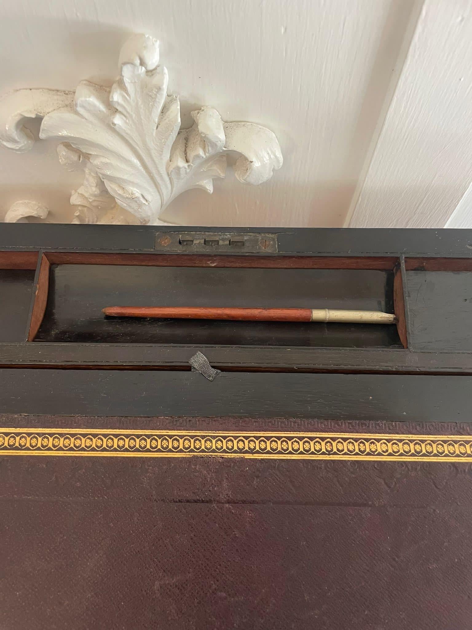 Superb Quality Antique Victorian Burr Walnut Brass Bound Writing Box For Sale 1