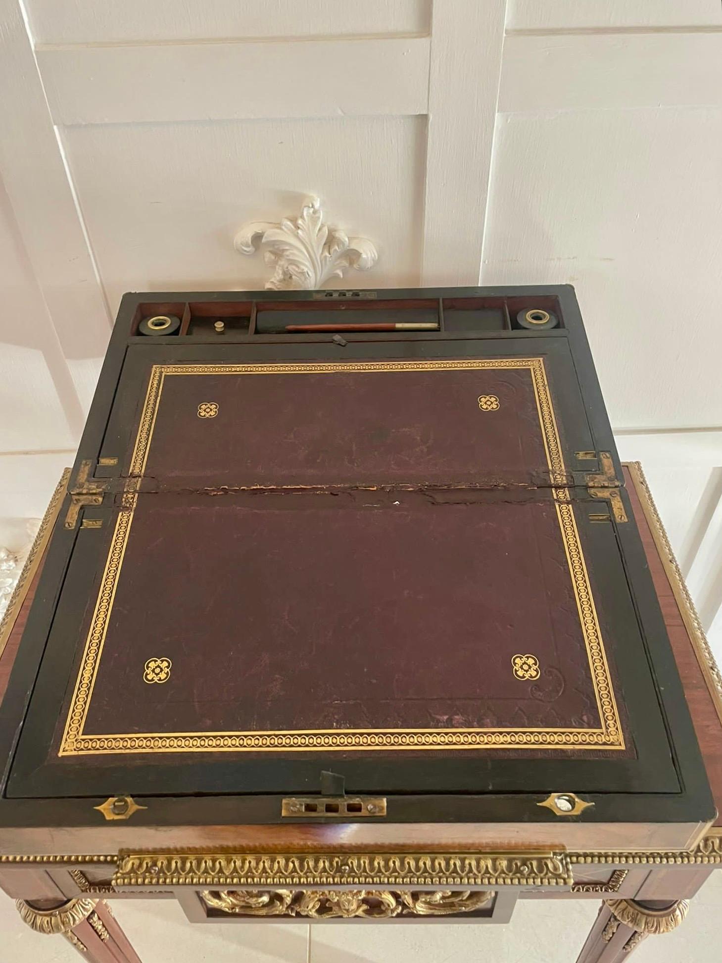 Superb Quality Antique Victorian Burr Walnut Brass Bound Writing Box For Sale 3