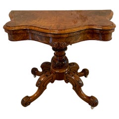 ​​Superb Quality Antique Victorian Burr Walnut Card Table