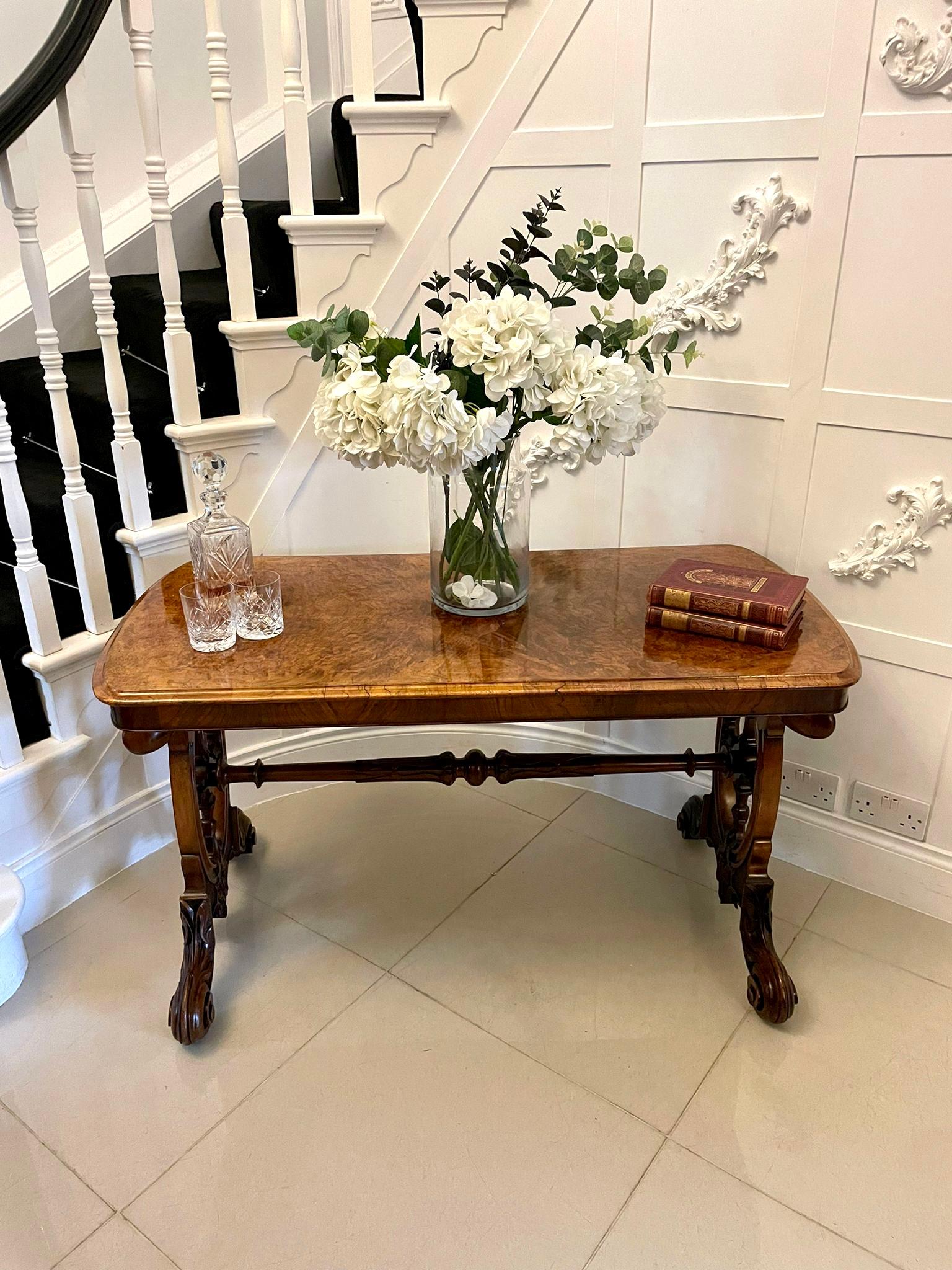 19th Century Superb Quality Antique Victorian Burr Walnut Centre Table  For Sale