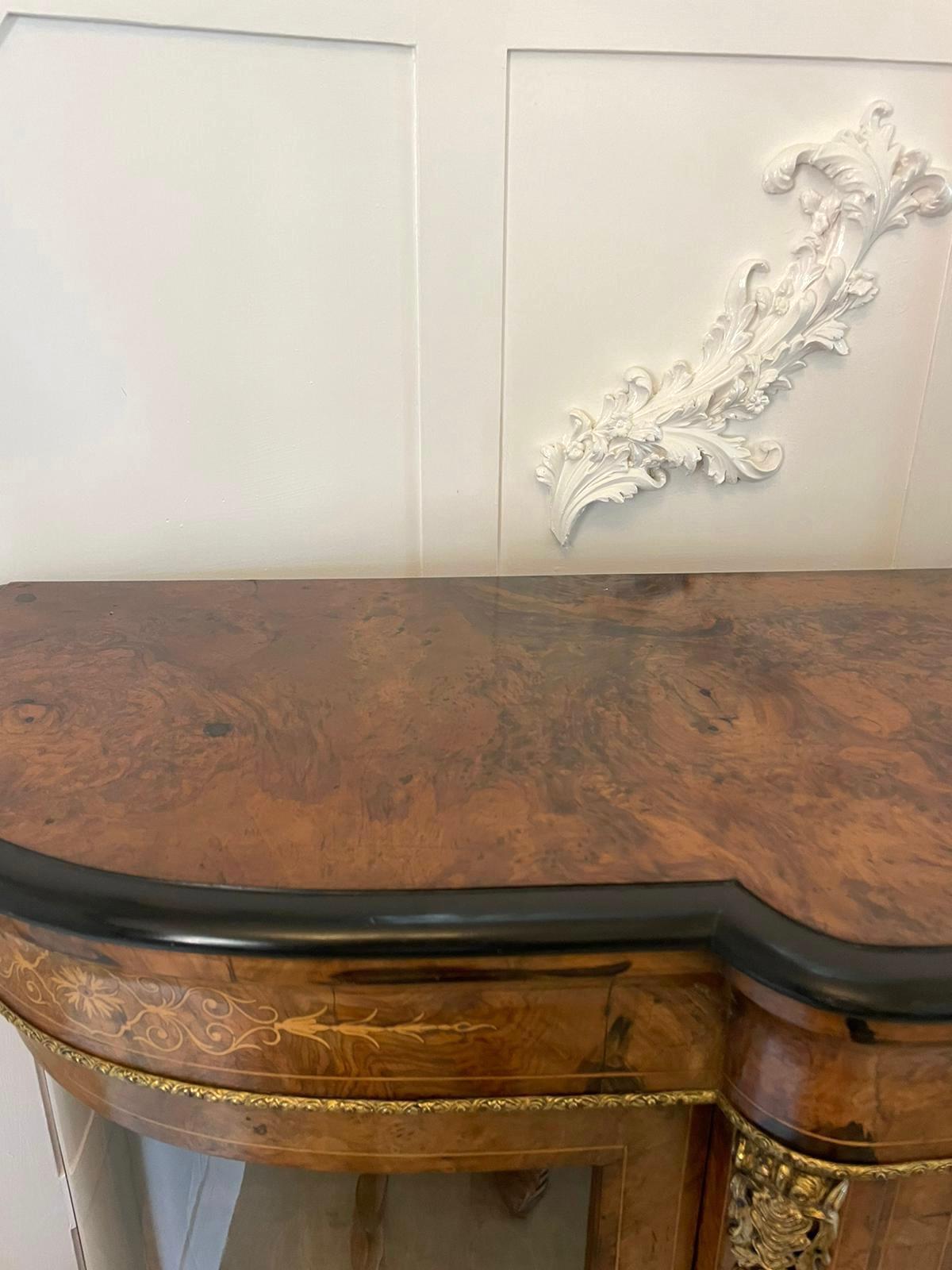 Superb Quality Antique Victorian Burr Walnut Inlaid Credenza/Sideboard  For Sale 5