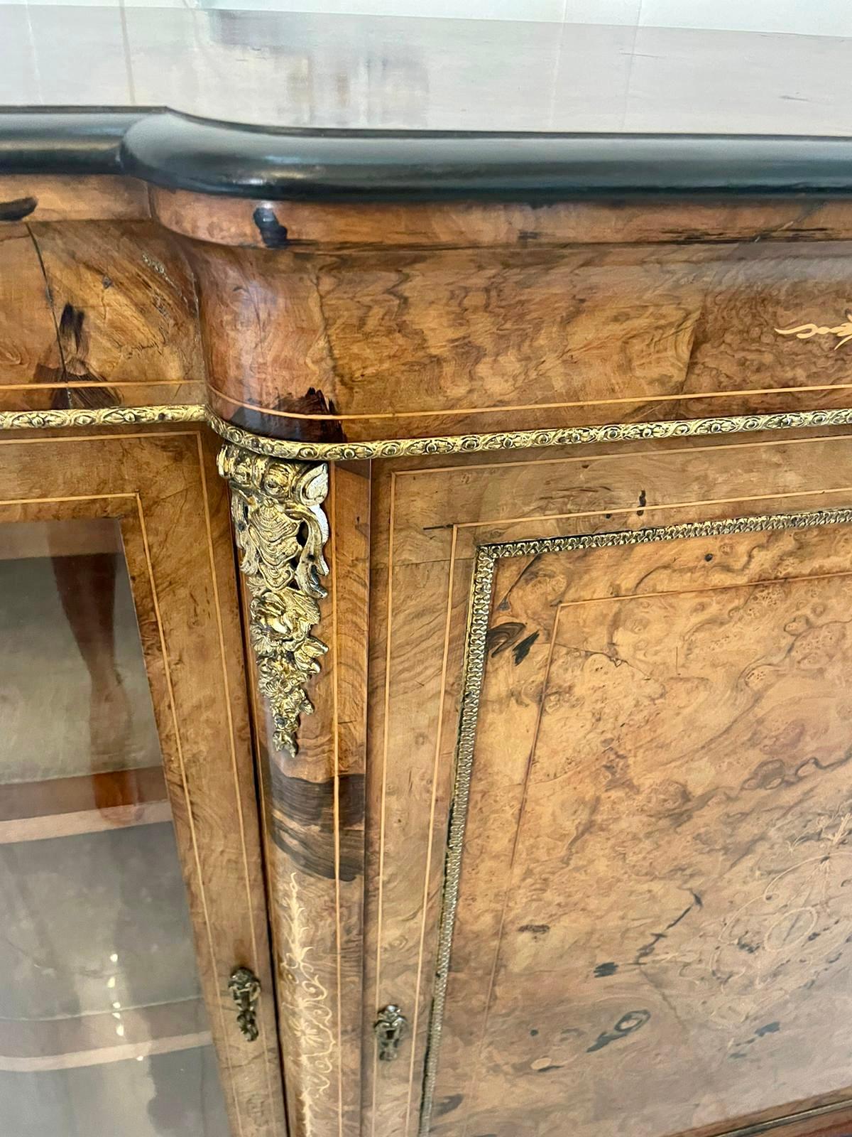 Superb Quality Antique Victorian Burr Walnut Inlaid Credenza/Sideboard 4