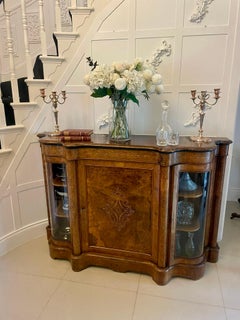 Superb Quality Antique Victorian Burr Walnut Inlaid Credenza/Sideboard