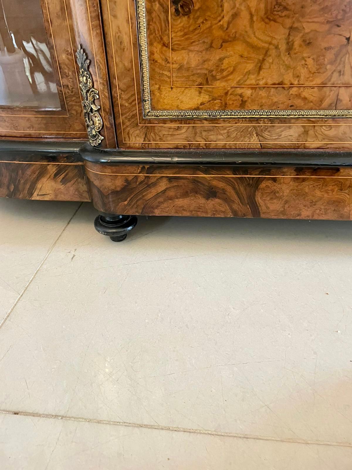 Superb Quality Antique Victorian Burr Walnut Inlaid Credenza/Sideboard 1
