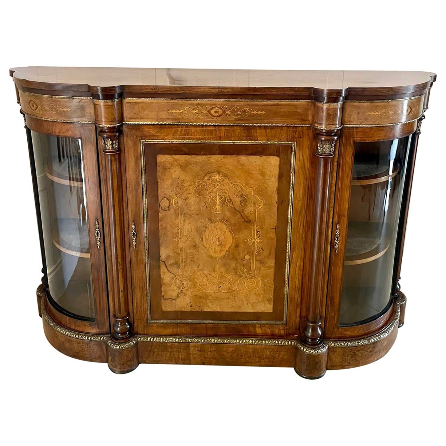 Superb Quality Antique Victorian Burr Walnut Inlaid Credenza/Sideboard