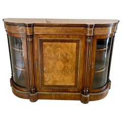 Superb Quality Antique Victorian Burr Walnut Inlaid Credenza/Sideboard