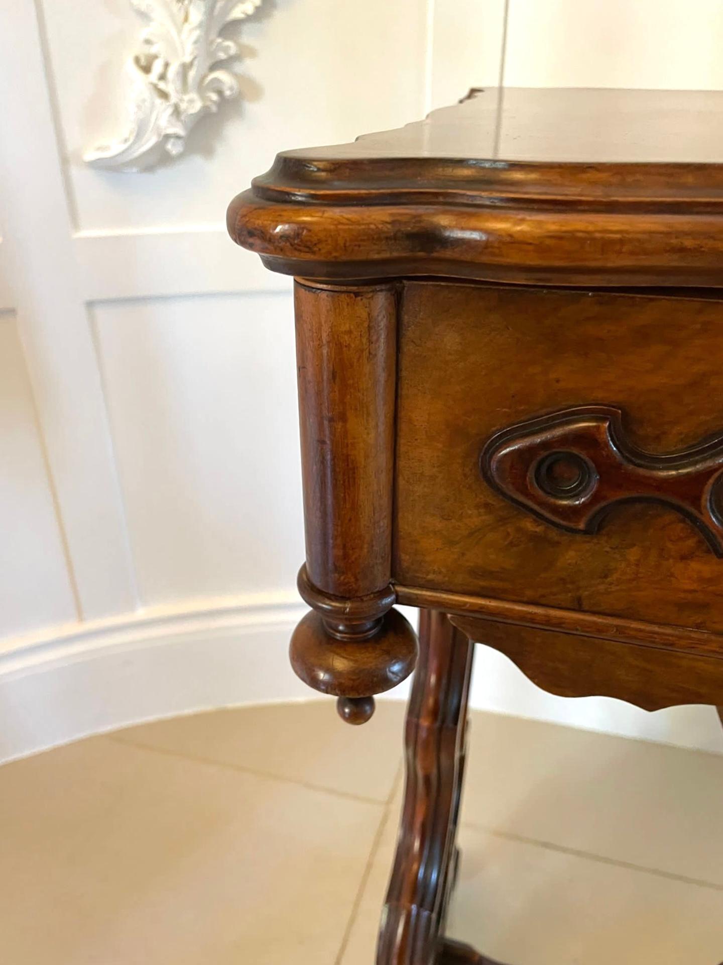 Superb Quality Antique Victorian Burr Walnut Sewing Table 7
