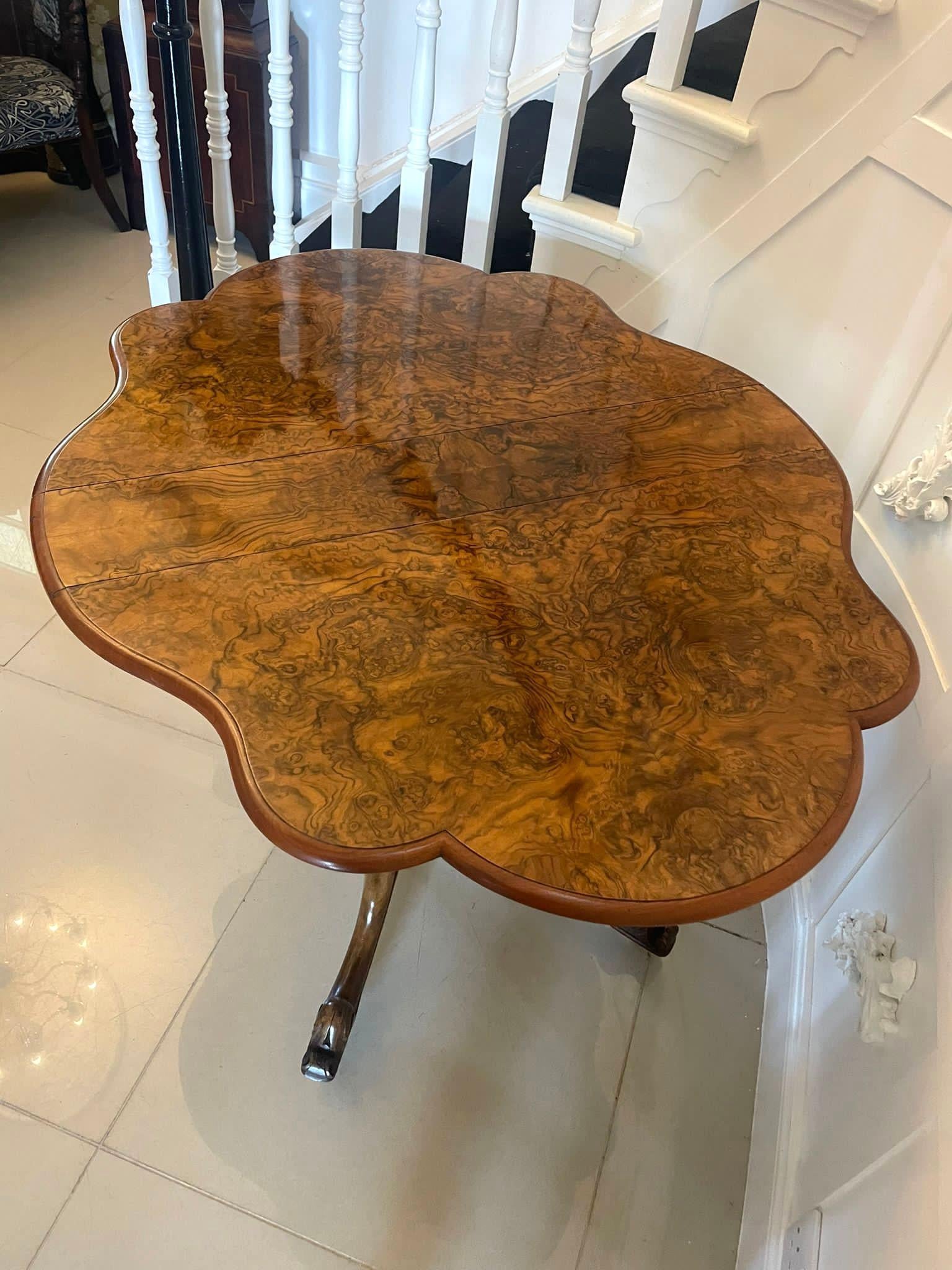 Superb Quality Antique Victorian Burr Walnut Sutherland Table  3