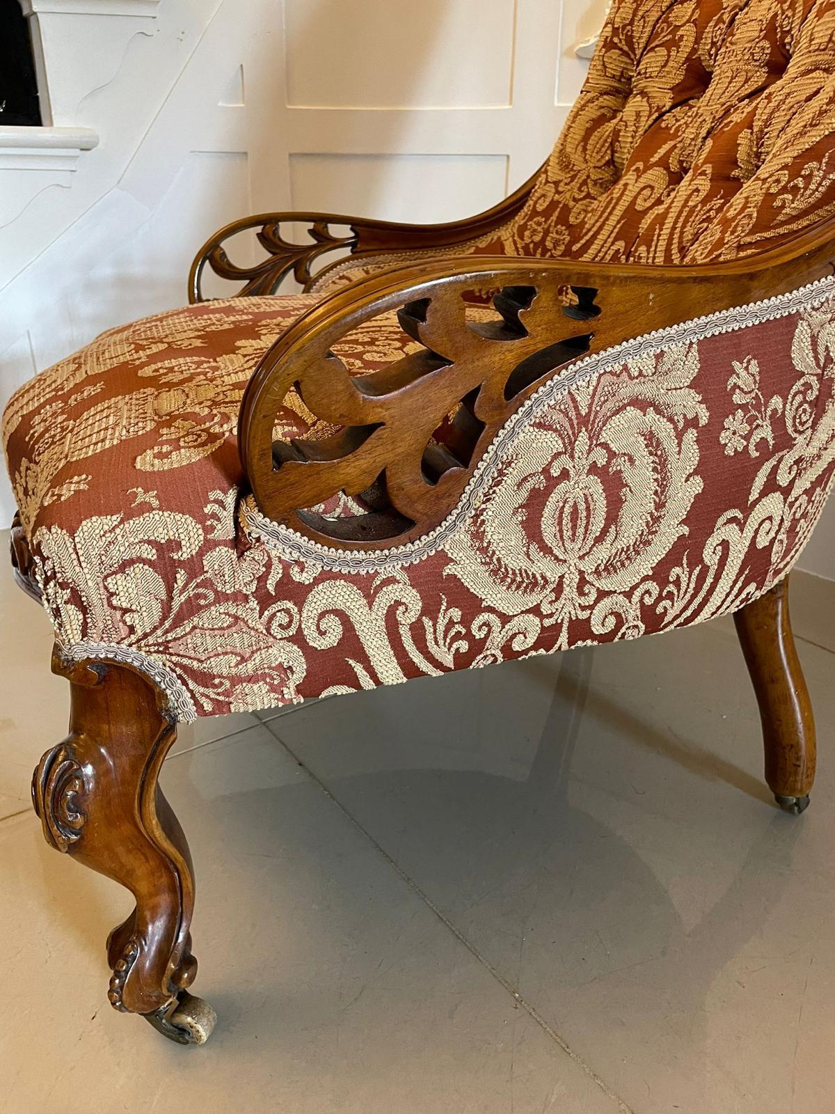 Mid-19th Century Superb Quality Antique Victorian Carved Walnut Ladies Chair For Sale