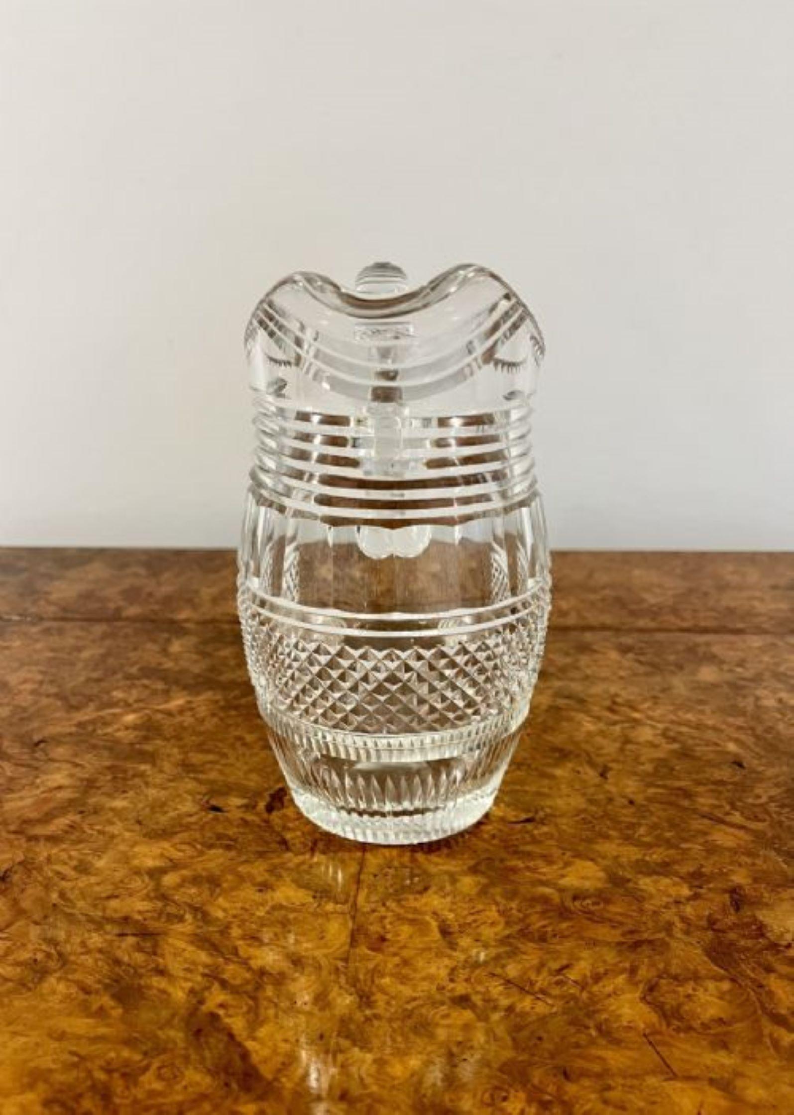 Superb quality antique Victorian cut glass water jug In Good Condition For Sale In Ipswich, GB