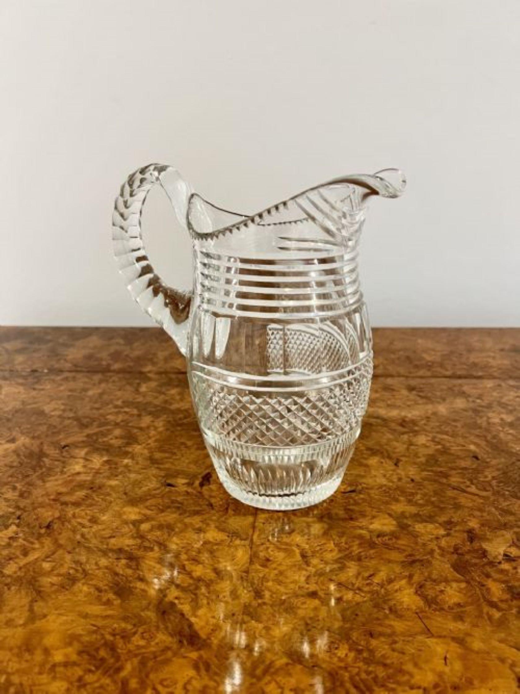 Superb quality antique Victorian cut glass water jug For Sale 1