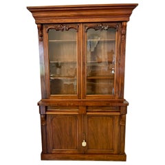 Superb Quality Antique Victorian Figured Mahogany Bookcase