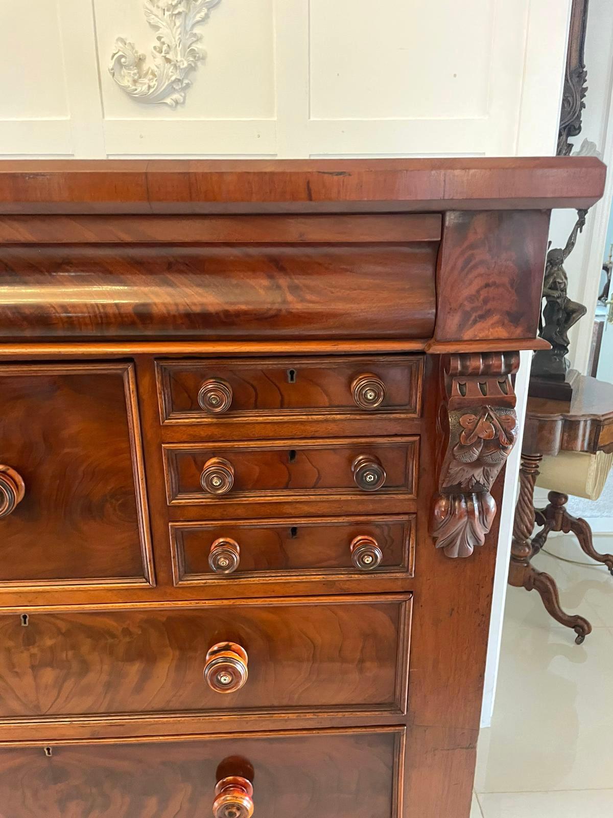 Superb Quality Antique Victorian Figured Mahogany Chest of Drawers  For Sale 6