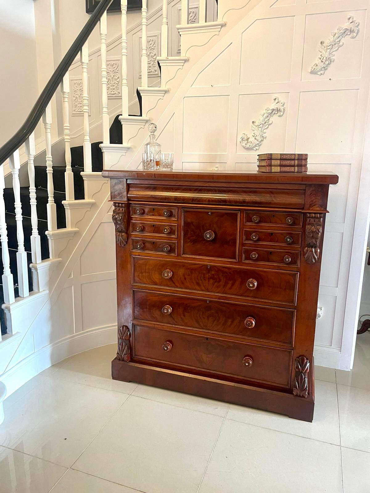Superb Quality Antique Victorian Figured Mahogany Chest of Drawers  In Good Condition For Sale In Suffolk, GB