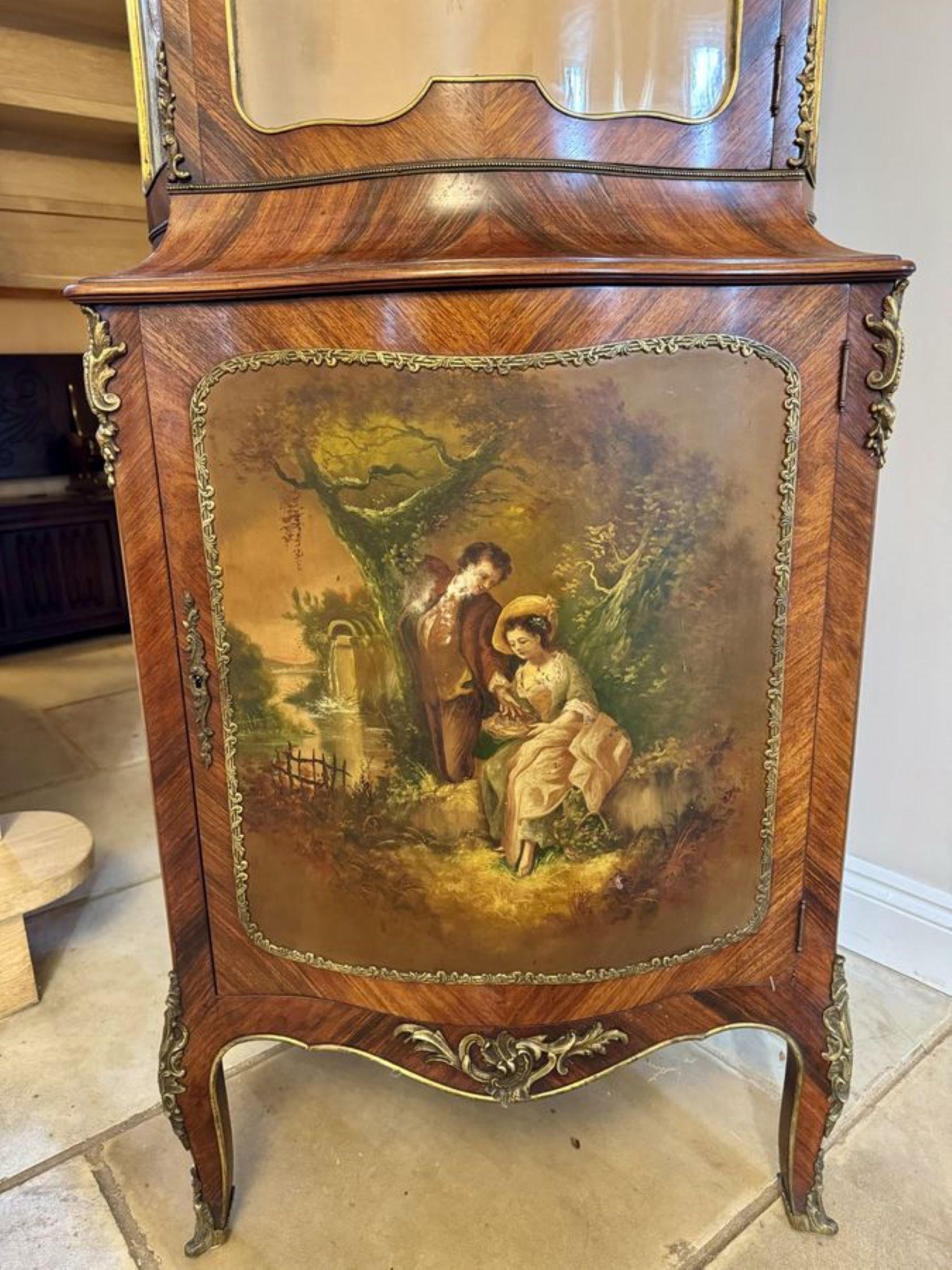 Vitrina antigua victoriana francesa de kingwood de excelente calidad siglo XIX en venta