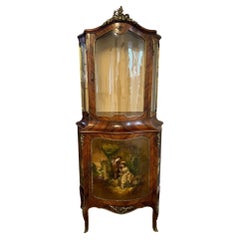 Vitrina antigua victoriana francesa de kingwood de excelente calidad