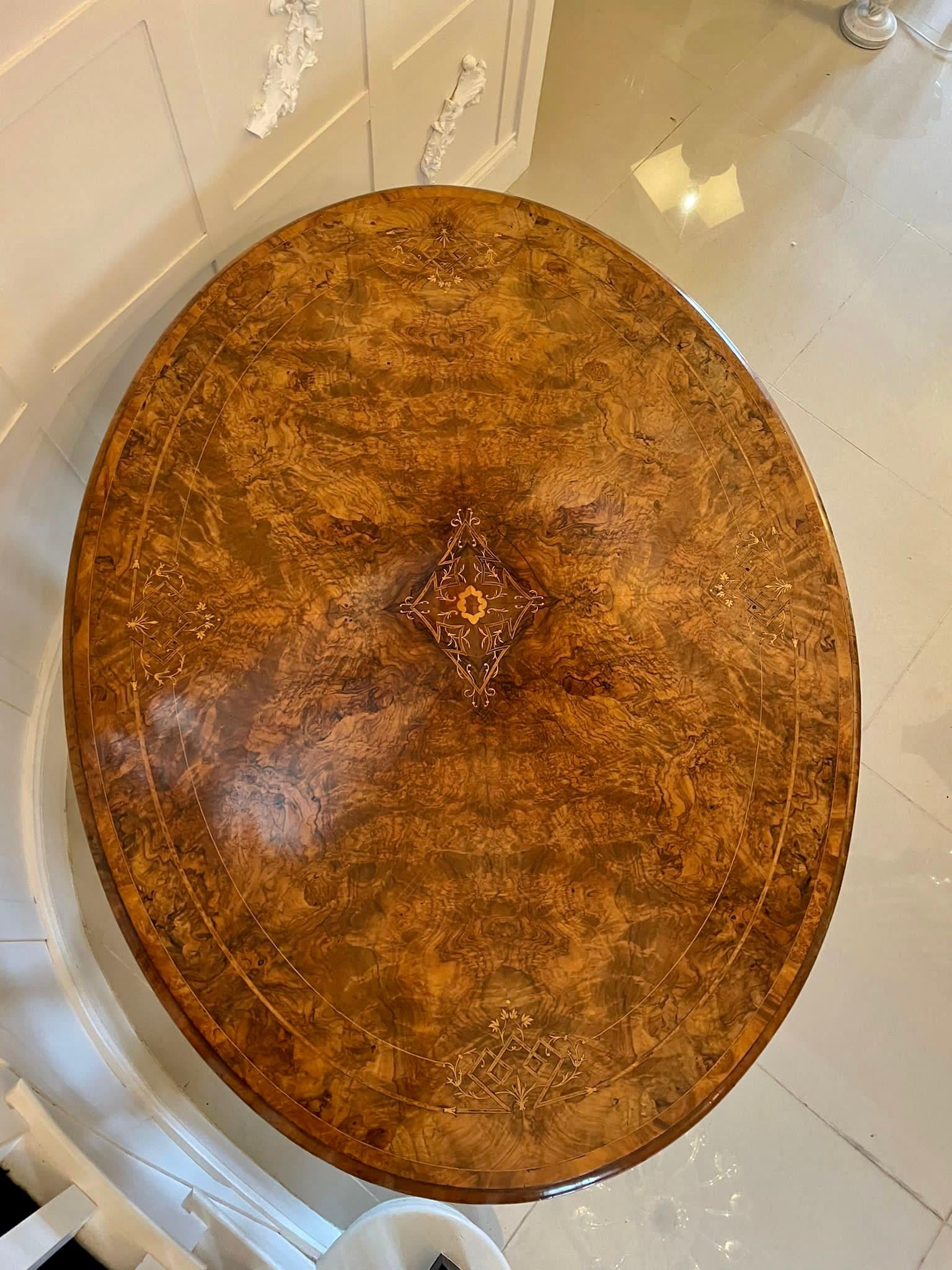 Early Victorian Superb Quality Antique Victorian Inlaid Burr Walnut Centre Table 
