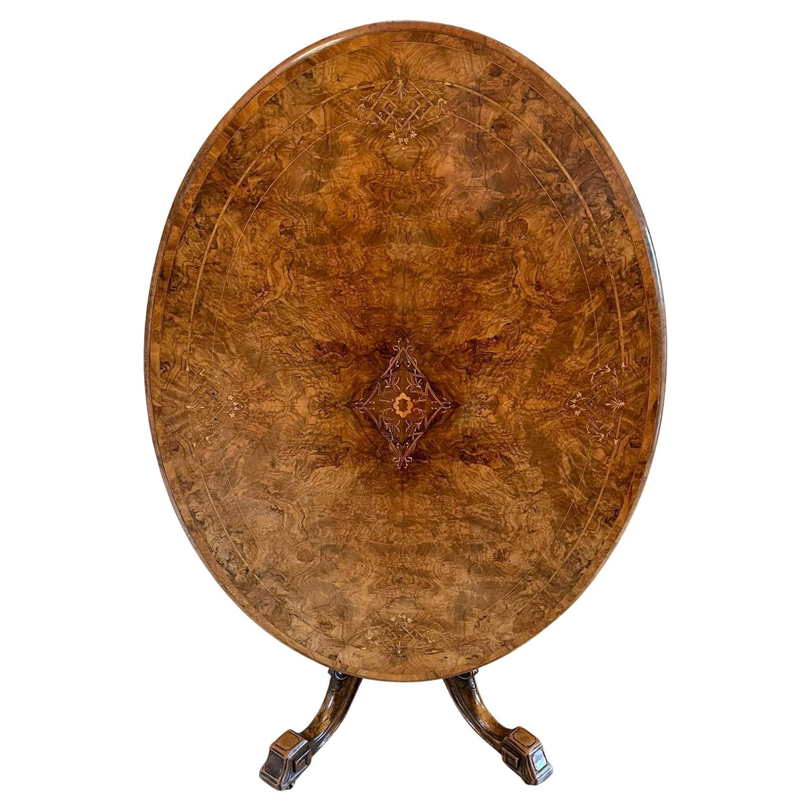 Superb Quality Antique Victorian Inlaid Burr Walnut Centre Table 
