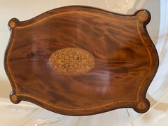 Superb Quality Antique Victorian Mahogany Inlaid Shaped Side/Lamp Table