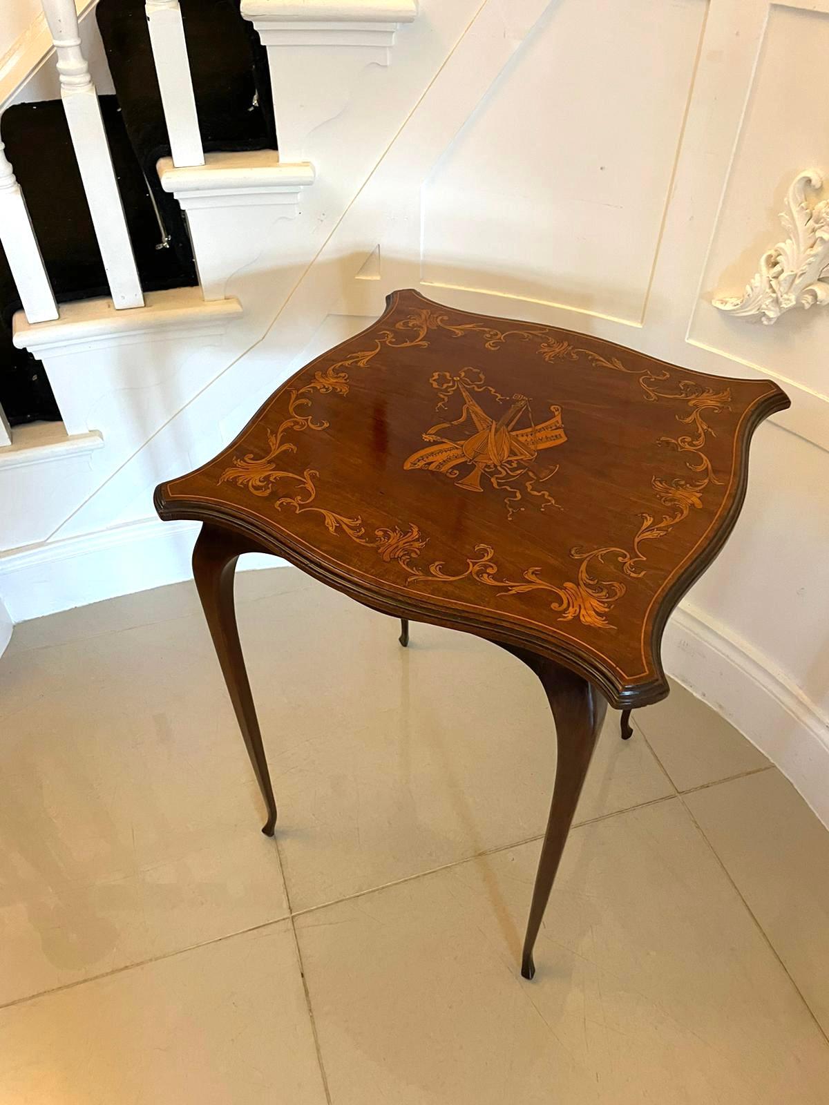 Superb Quality Antique Victorian Marquetry Inlaid Mahogany Lamp Table  For Sale 5