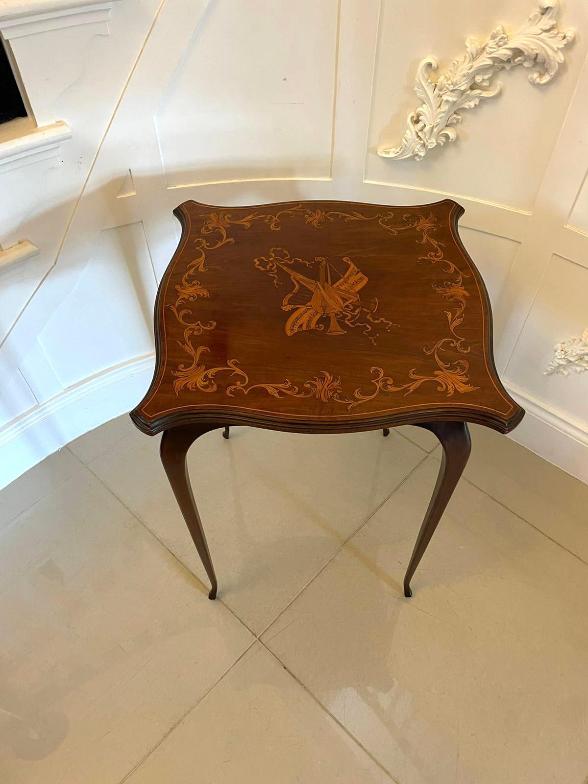Superb Quality Antique Victorian Marquetry Inlaid Mahogany Lamp Table  For Sale 6