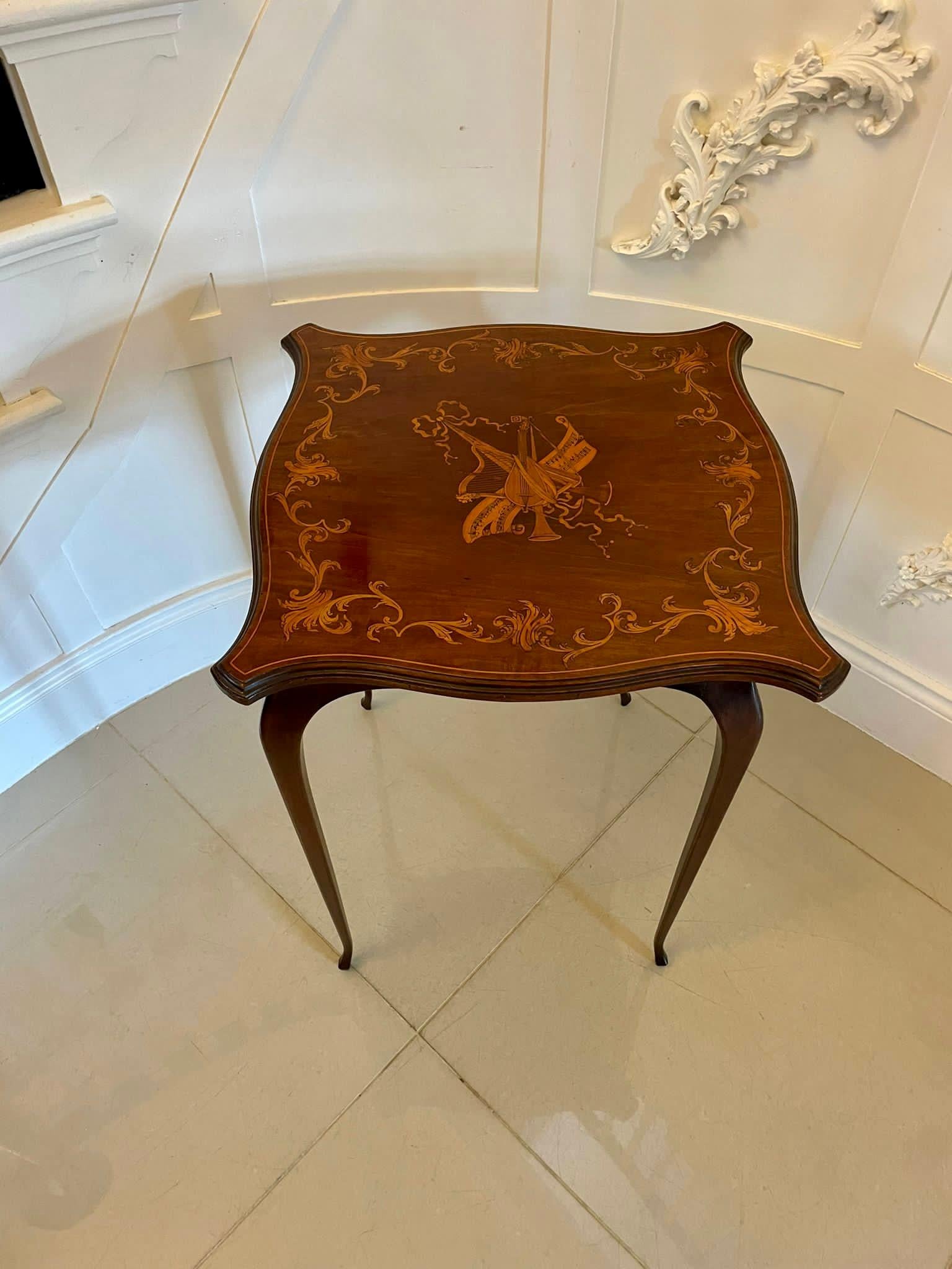 Superb Quality Antique Victorian Marquetry Inlaid Mahogany Lamp Table  For Sale 7