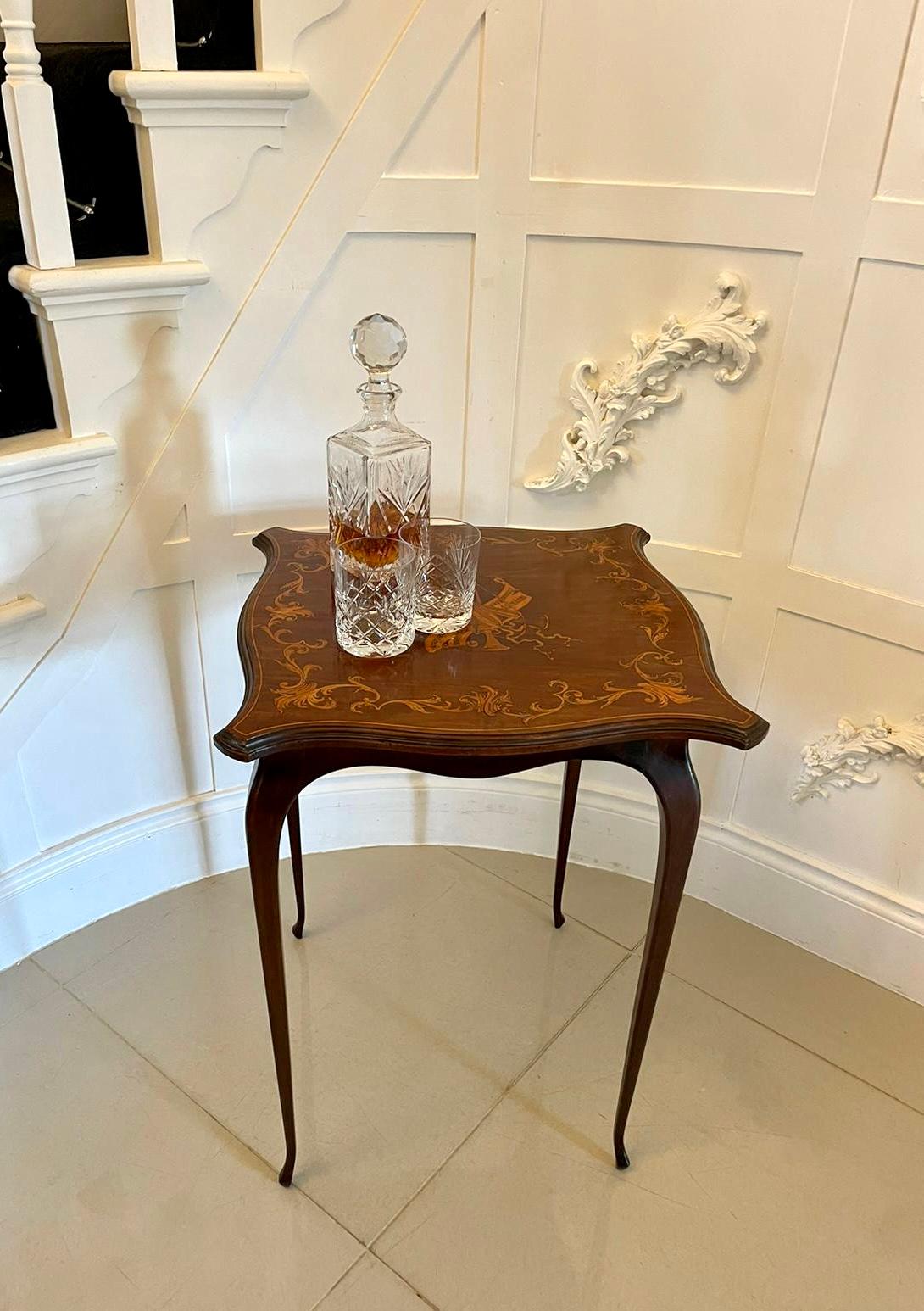 Superb Quality Antique Victorian Marquetry Inlaid Mahogany Lamp Table  In Good Condition For Sale In Suffolk, GB