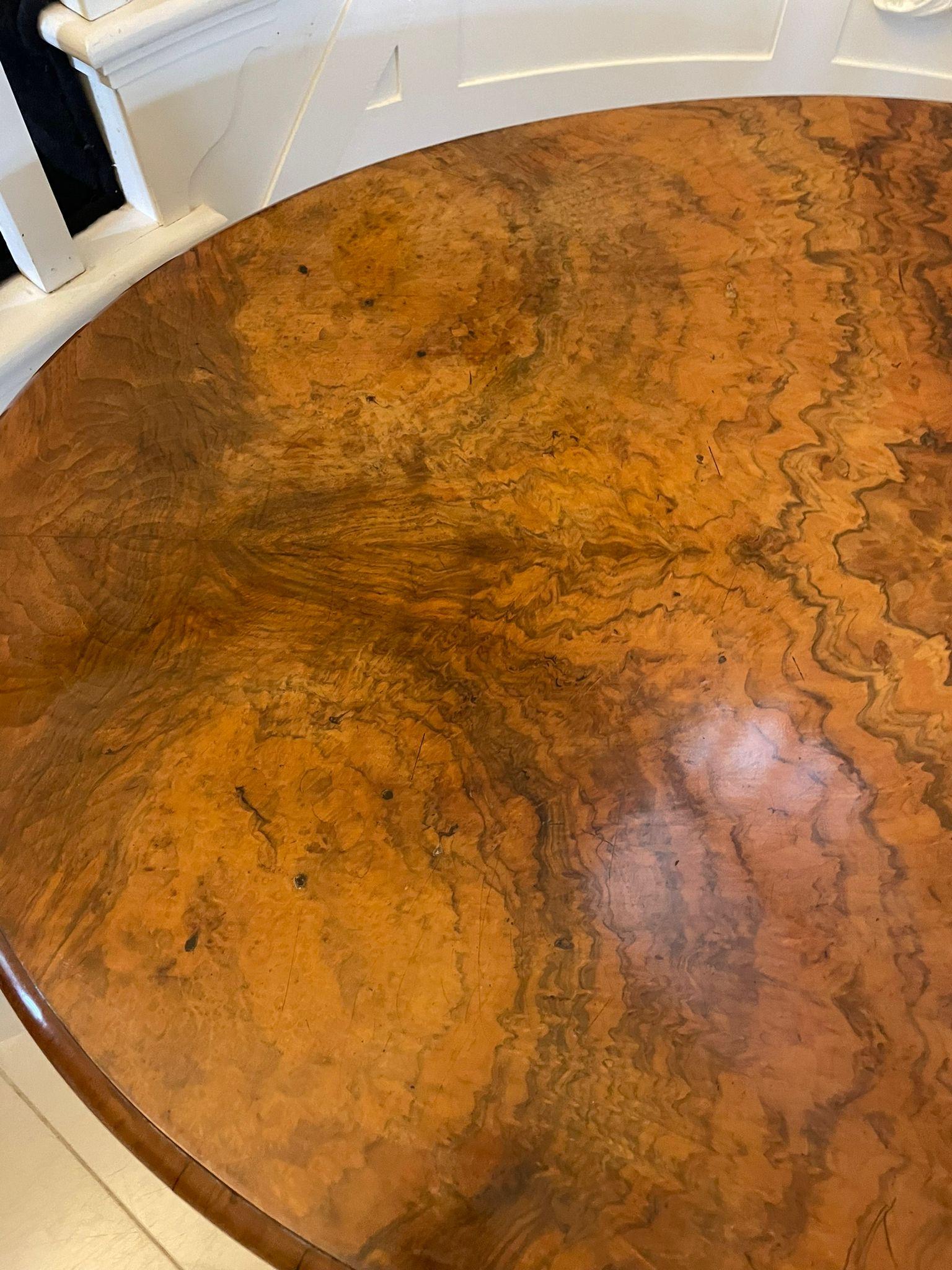19th Century Superb Quality Antique Victorian Oval Burr Walnut Dining Table  For Sale