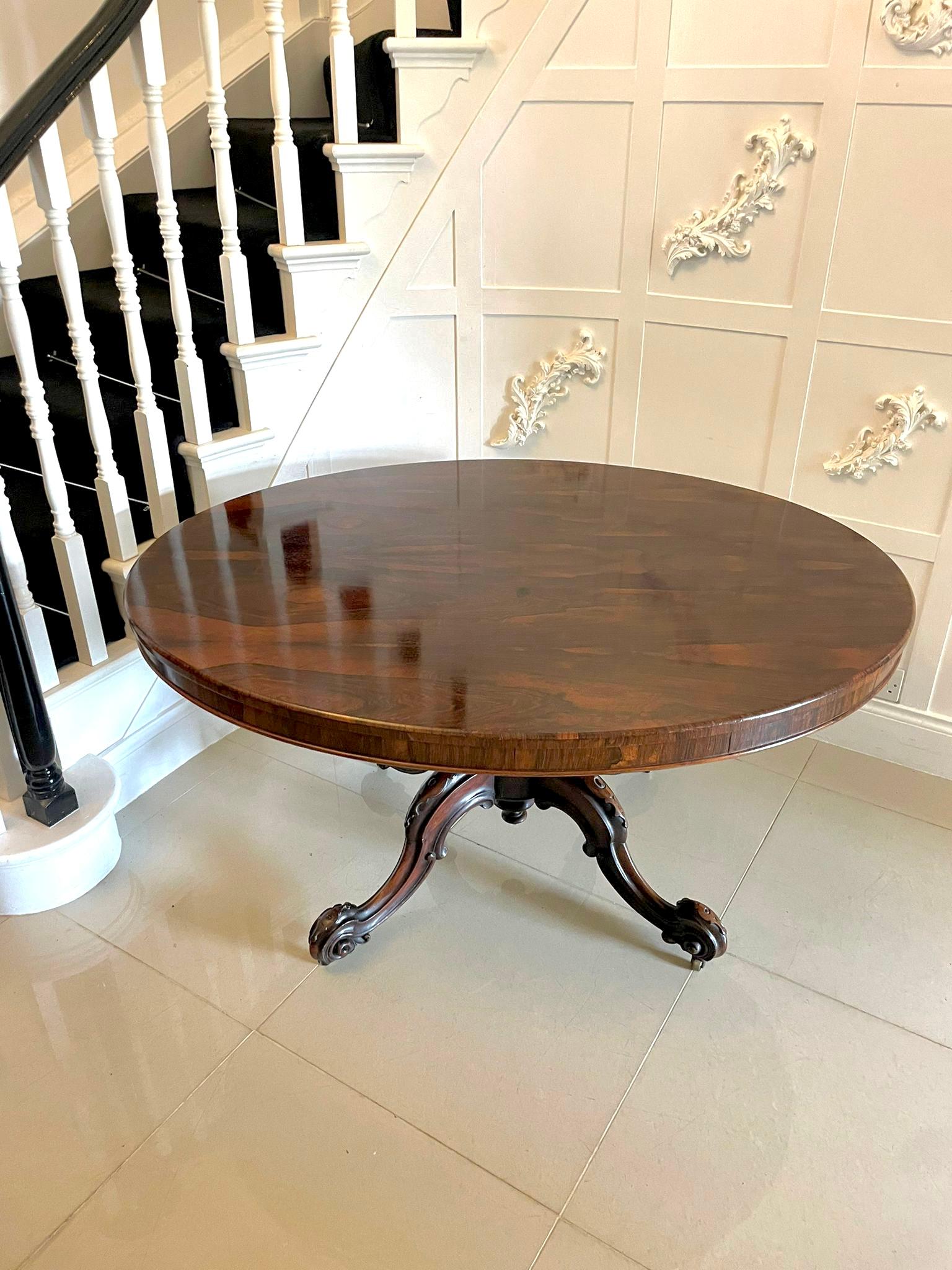 English Superb Quality Antique Victorian Oval Rosewood Centre/Dining Table  For Sale
