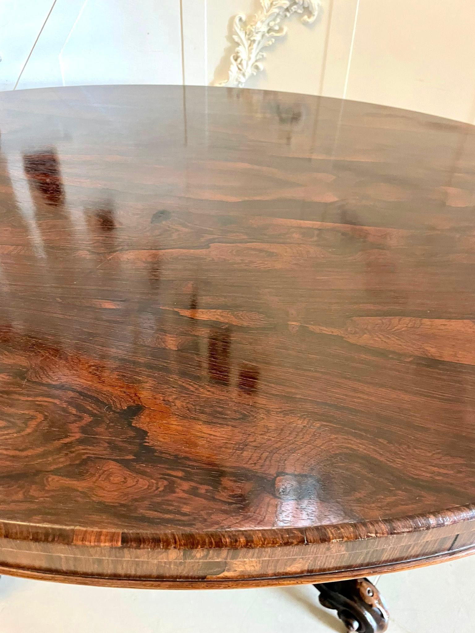 19th Century Superb Quality Antique Victorian Oval Rosewood Centre/Dining Table  For Sale