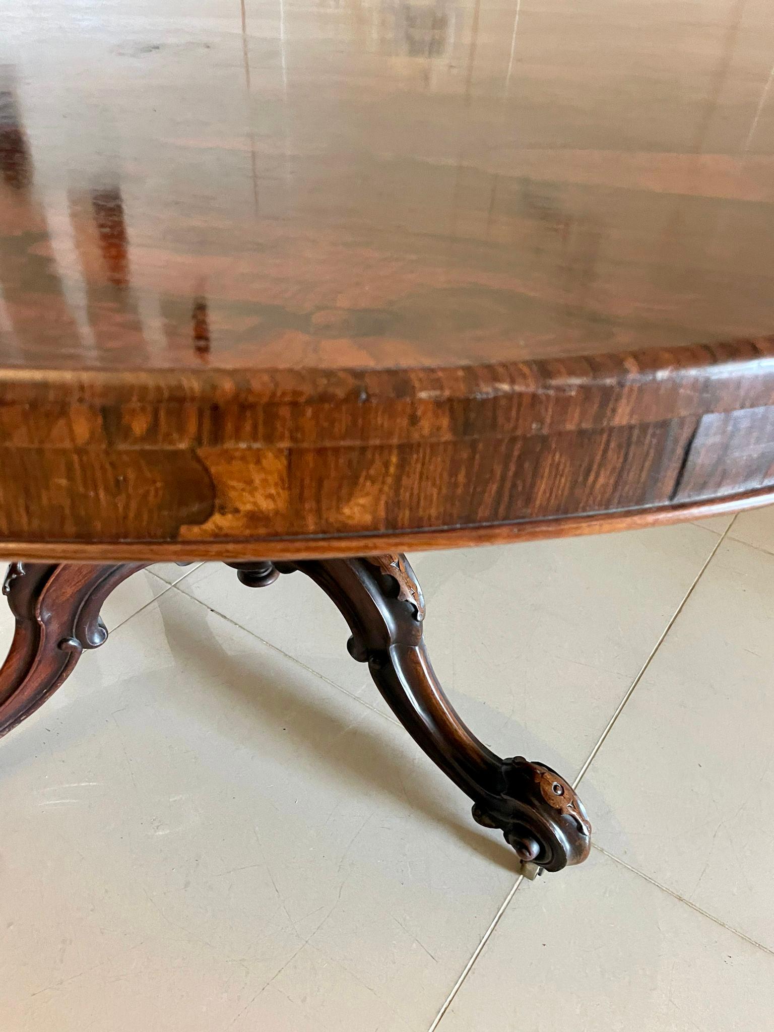 Superb Quality Antique Victorian Oval Rosewood Centre/Dining Table  For Sale 2