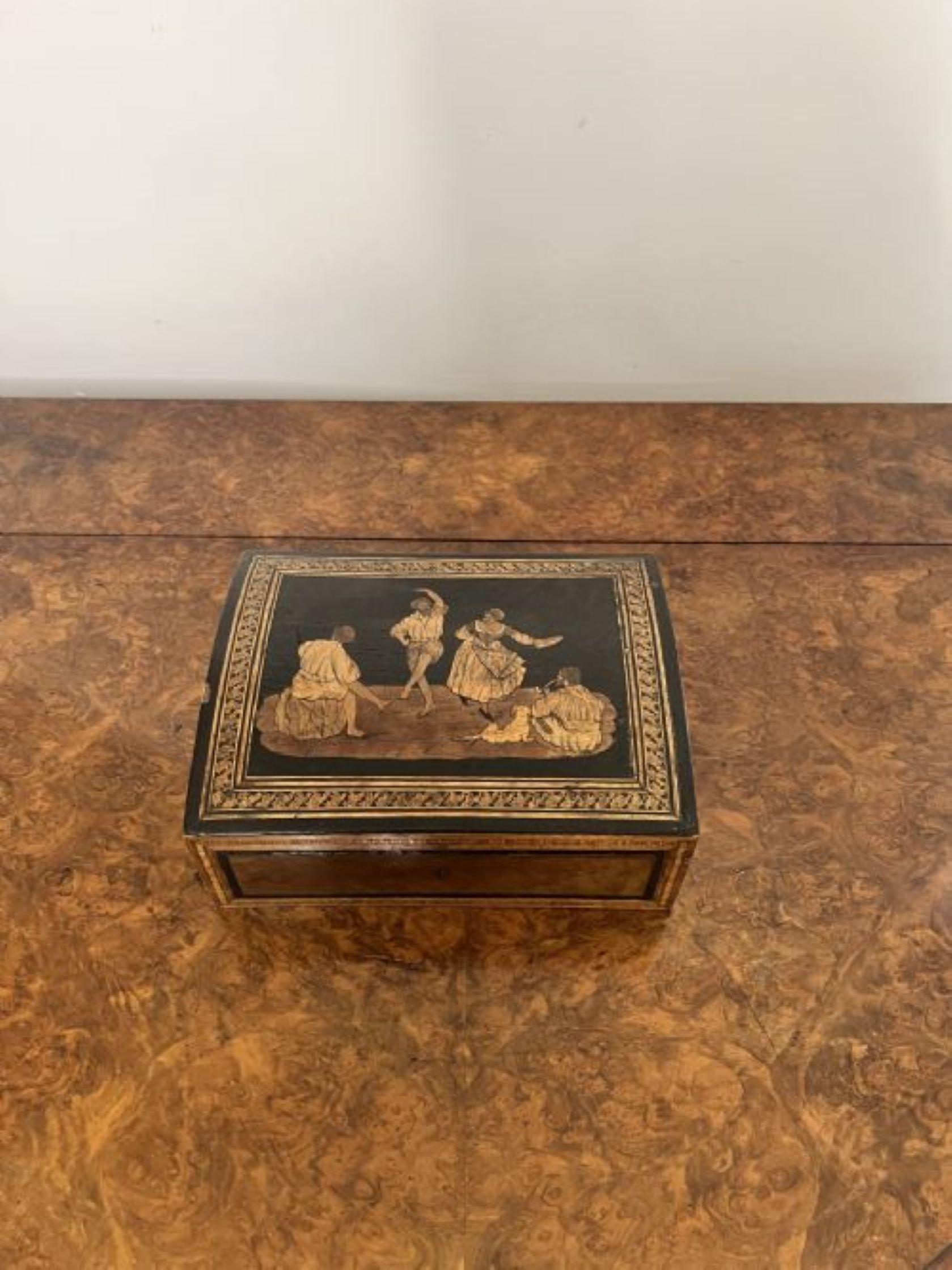 Superb quality antique Victorian walnut marquetry inlaid box  In Good Condition For Sale In Ipswich, GB