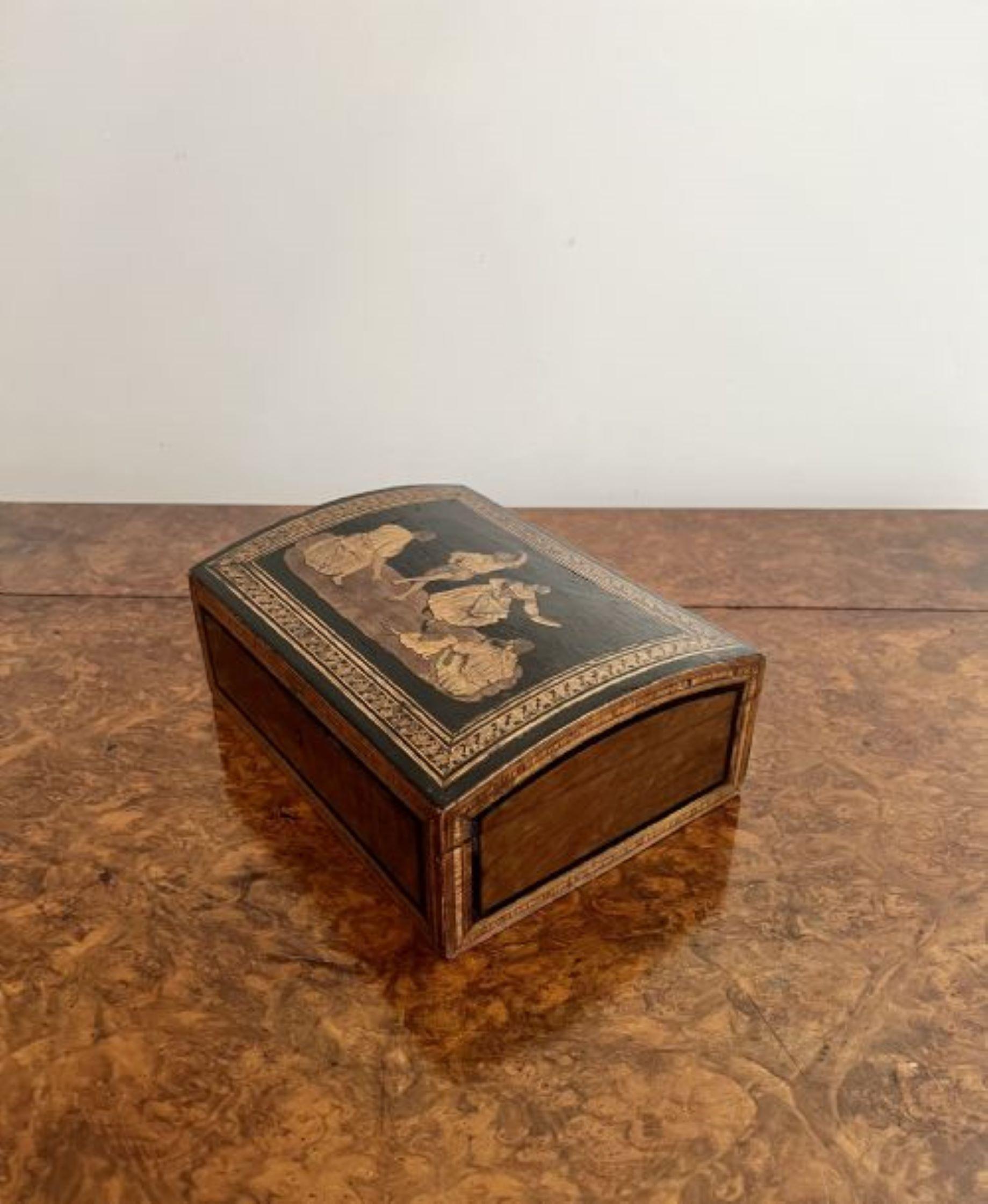 Superb quality antique Victorian walnut marquetry inlaid box  For Sale 3