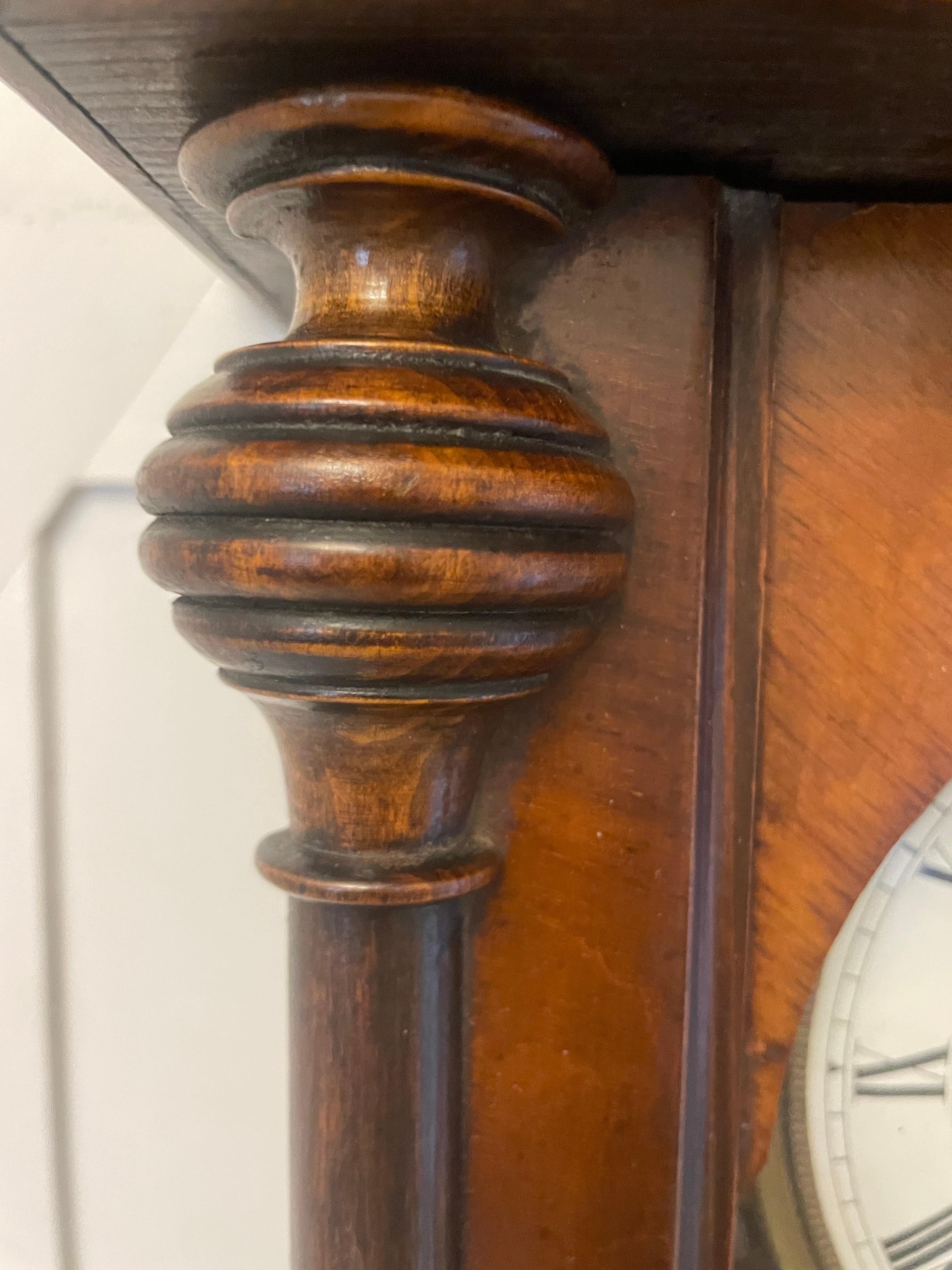 Magnífico Reloj de Pared de Viena Victoriano Antiguo de Nogal de Gustav Becker en venta 1