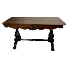 Mesa de centro de biblioteca independiente de gran tamaño William IV, antigua y de excelente calidad