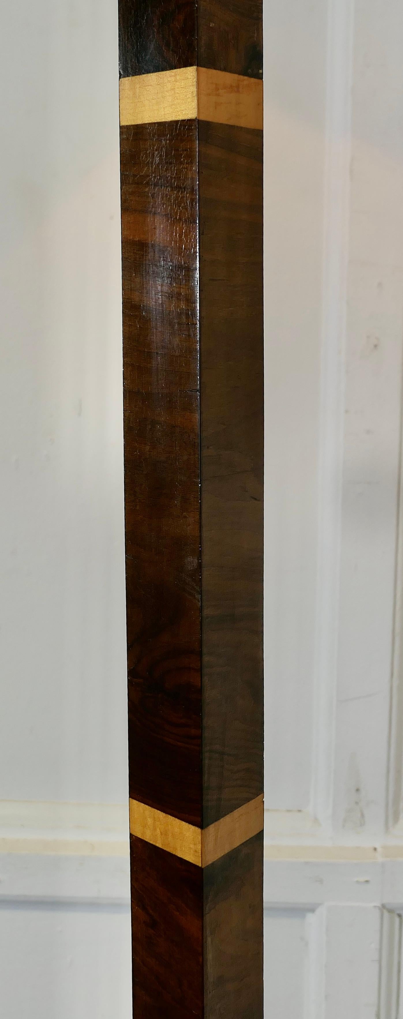Superb Quality Art Deco Odeon Style Golden Walnut Floor Lamp For Sale 1