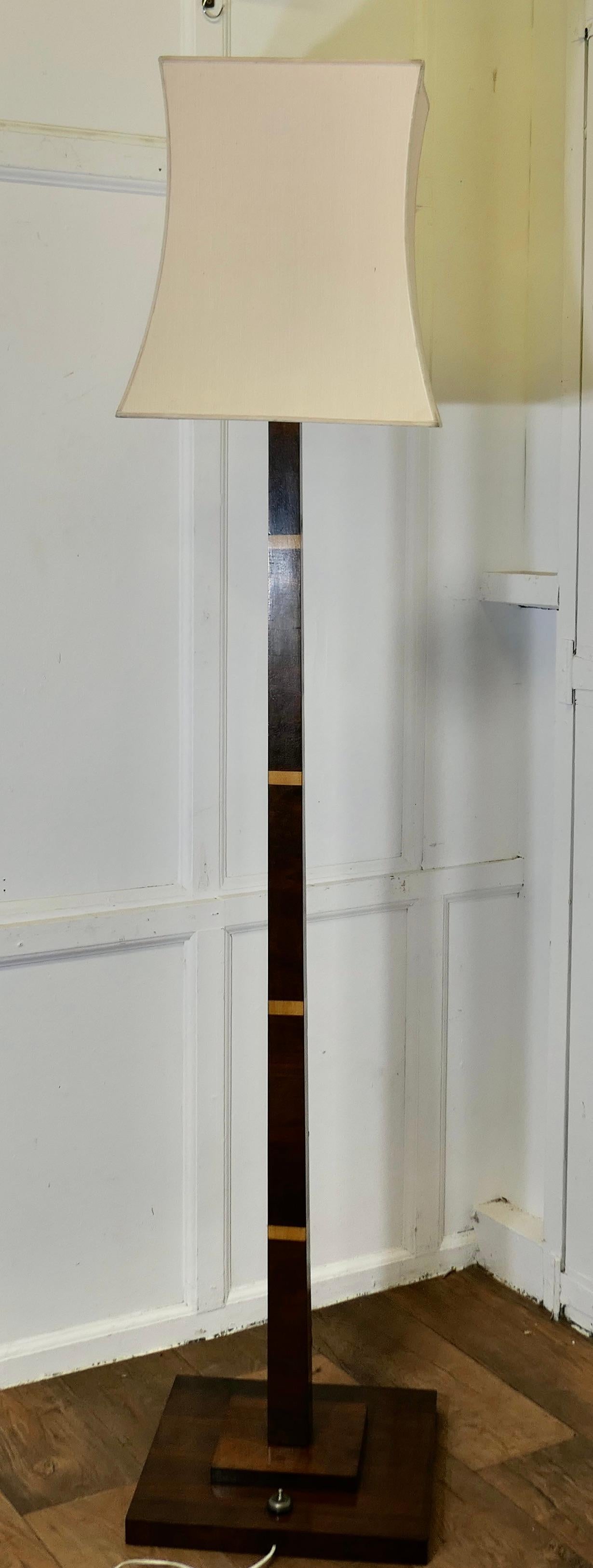Superb Quality Art Deco Odeon Style Golden Walnut Floor Lamp For Sale 3
