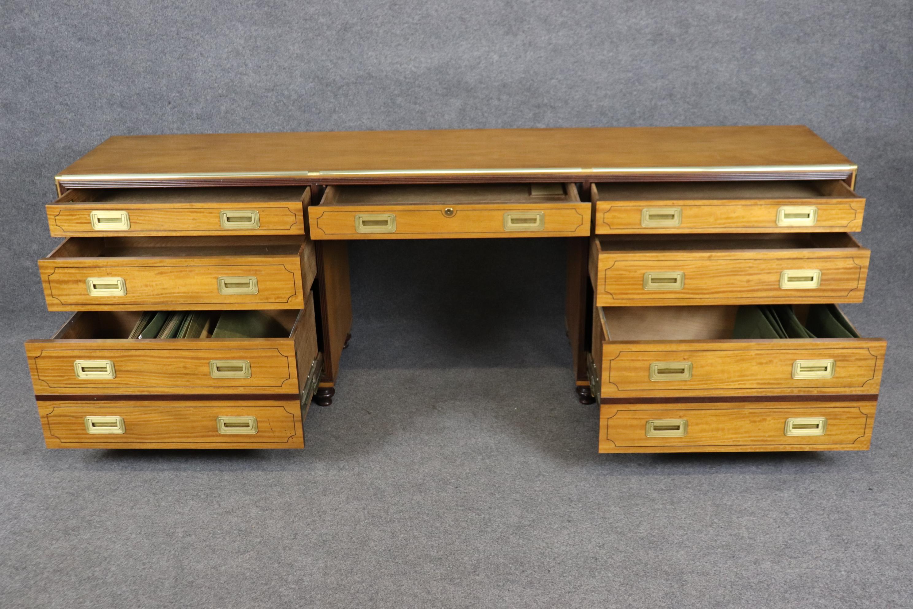 Superb Quality Baker Collector's Edition Satinwood Campaign Style Credenza 1