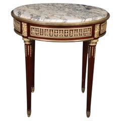 Manner of Linke Bronze Mounted French Marble Top Louis XVI Style Center Table