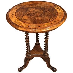 Superb Quality Burr Walnut and Marquetry Inlaid Victorian Period Wine Table