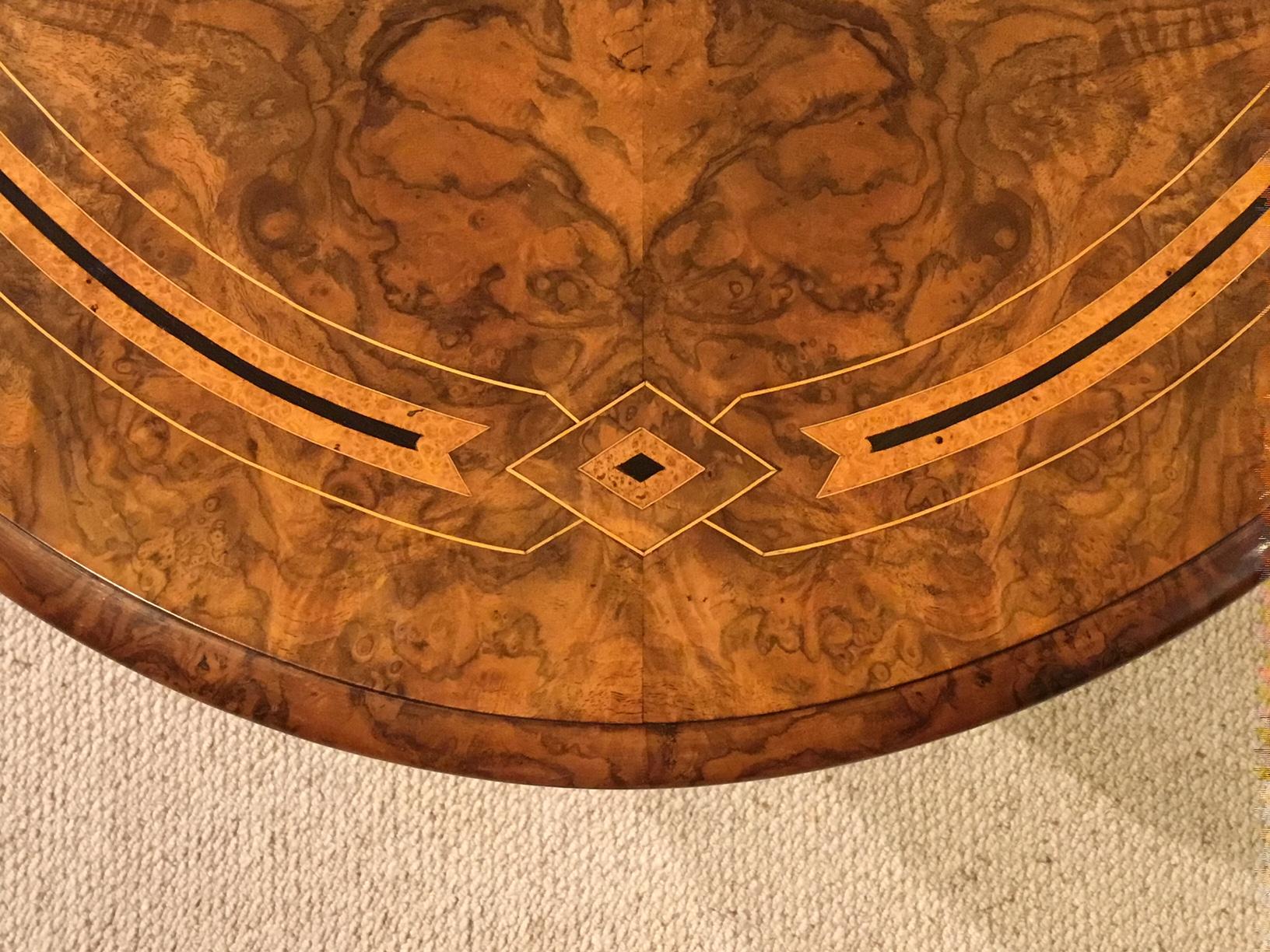 Superb Quality Burr Walnut Marquetry Inlaid Victorian Period Coffee Table In Excellent Condition In Darwen, GB