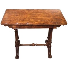 Superb Quality Burr Walnut Victorian Period Fold over Card Table