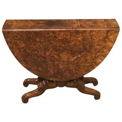 Antique Superb Quality Burr Walnut Victorian Period Sutherland Table