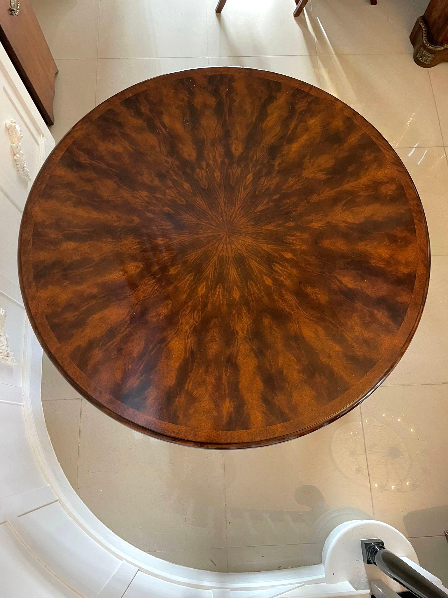 Superb Quality Figured Mahogany Circular Extending Dining Table 75 x 188 x 188cm 11