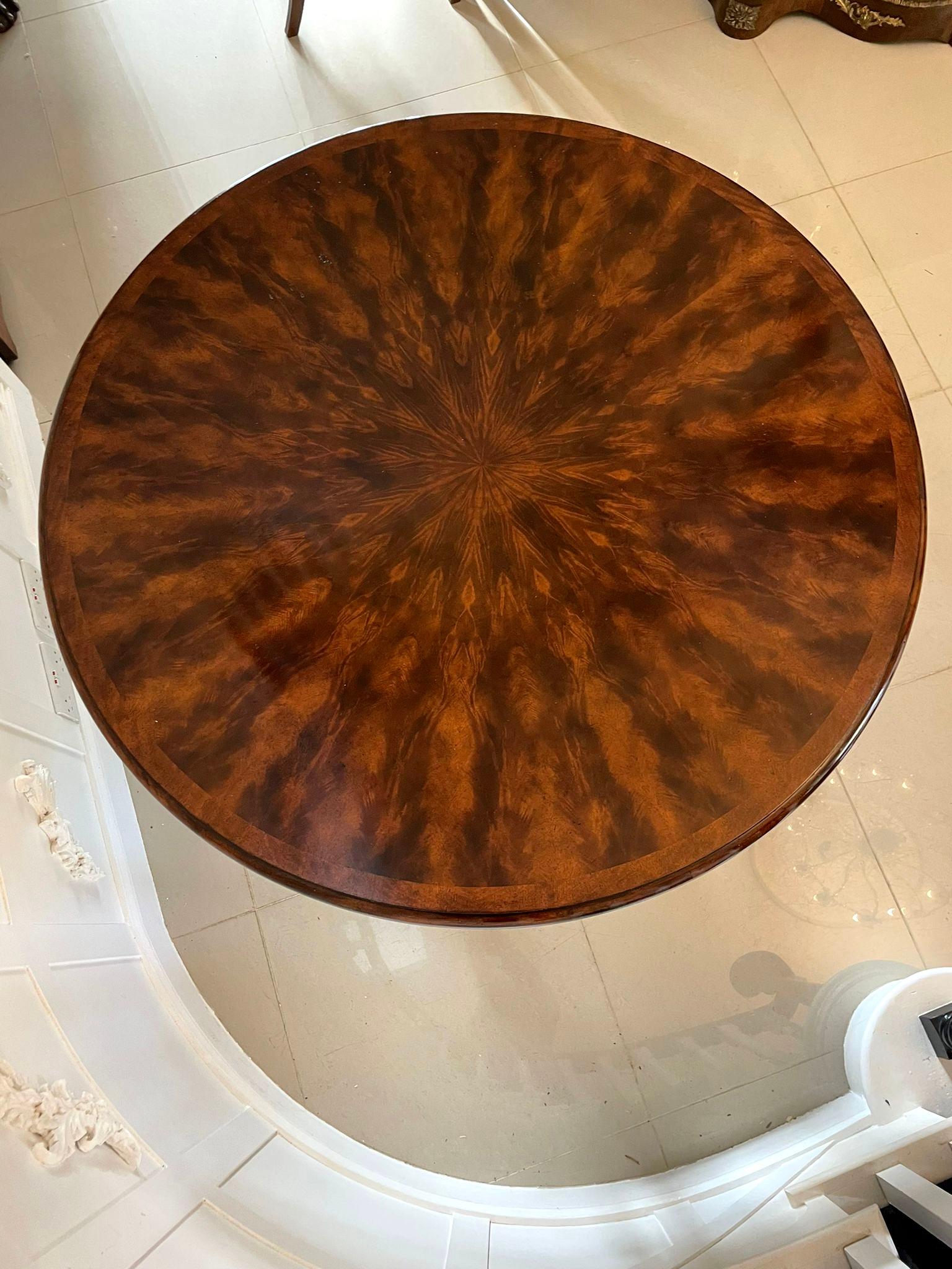 Superb Quality Figured Mahogany Circular Extending Dining Table 75 x 188 x 188cm 12