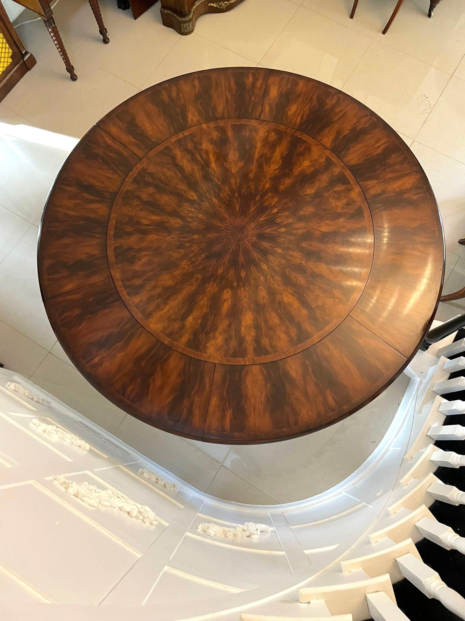 Other Superb Quality Figured Mahogany Circular Extending Dining Table 75 x 188 x 188cm