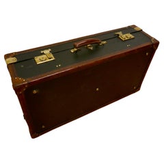 Antique Superb Quality French Canvas and Leather Suit Case